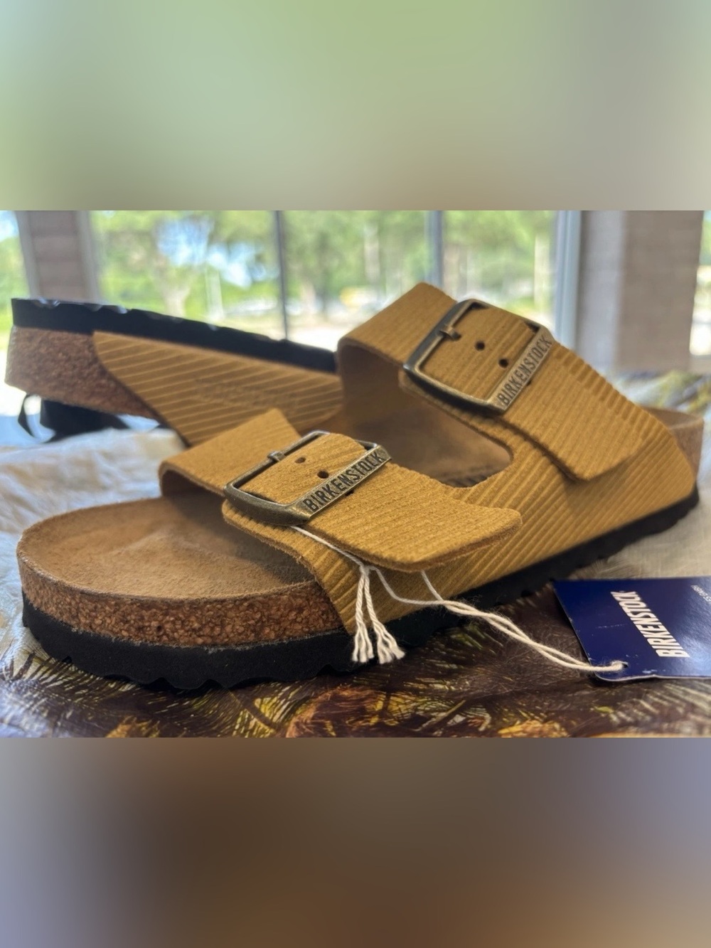 Birkenstock 💅 Arizona Corduroy Suede Cork Embossed Brown Sandals 6 6.5 37 41 - Picture 6 of 10
